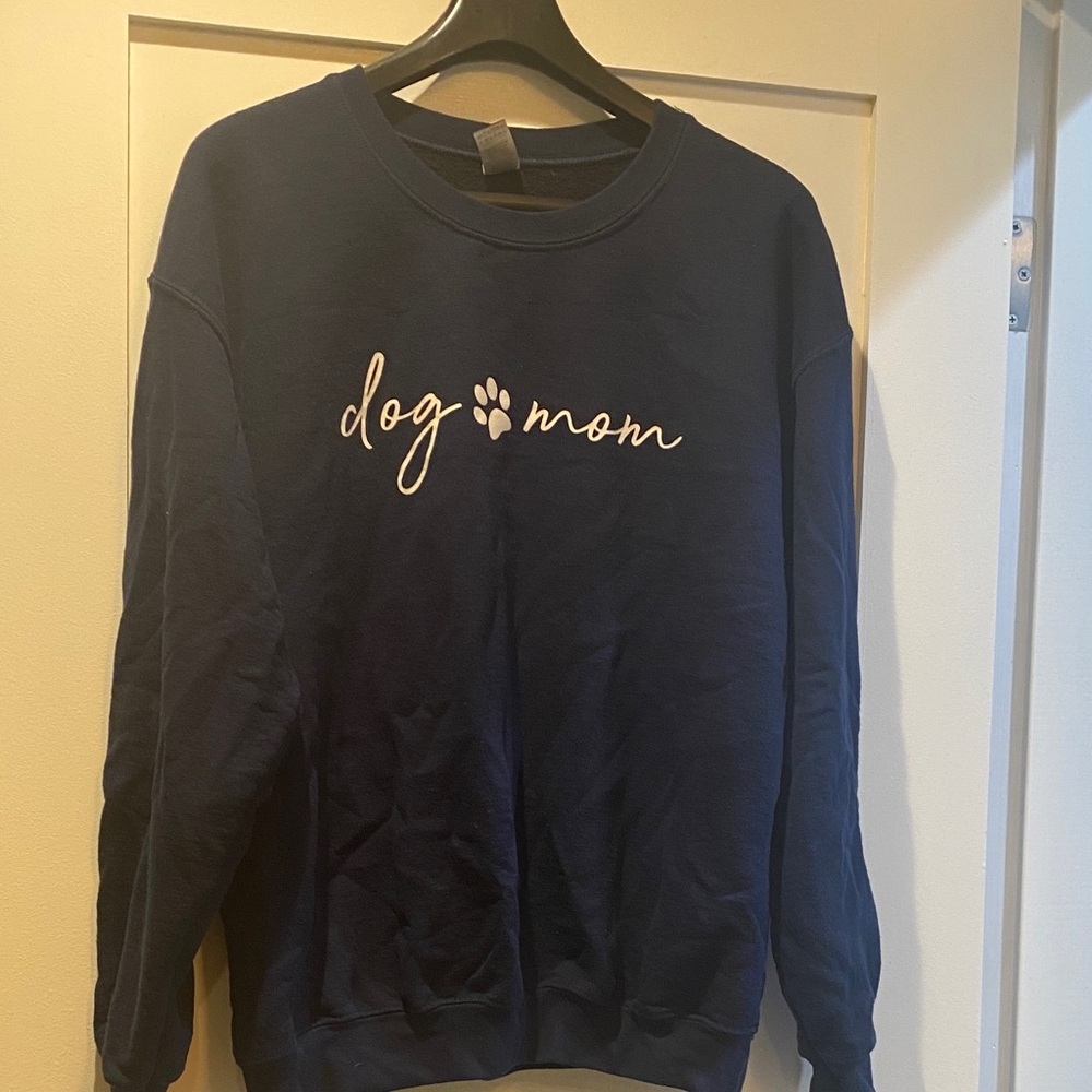 Gildan Navy Blue Dog Mom Sweatshirt